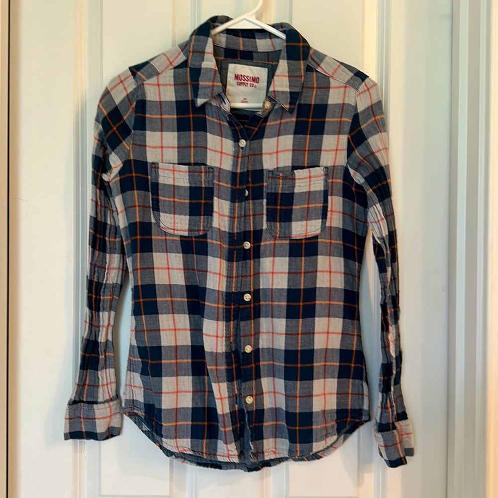 3/$10 Plaid button up shirt
